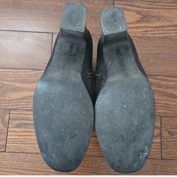 Un Tour En Ville Black 2' heeled ankle boots pebbled size 38 US7.5 - Picture 9 of 11